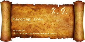 Karczag Irén névjegykártya