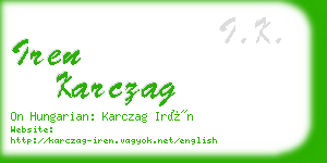 iren karczag business card